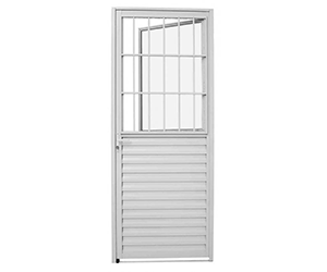 PORTA CRV ALUMINIO POSTIGO 2 VIDROS LISO 80 X 210CM DIREITA R.4,7 NOBRE REF 600315 - (CÓD. 37092)
